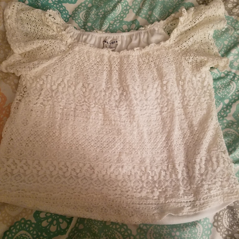 Lace, off the shoulder blouse